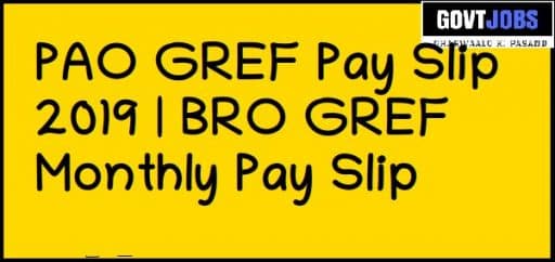 PAO GREF Pay Slip 2020 – BRO PAO GREF Monthly Pay Slip